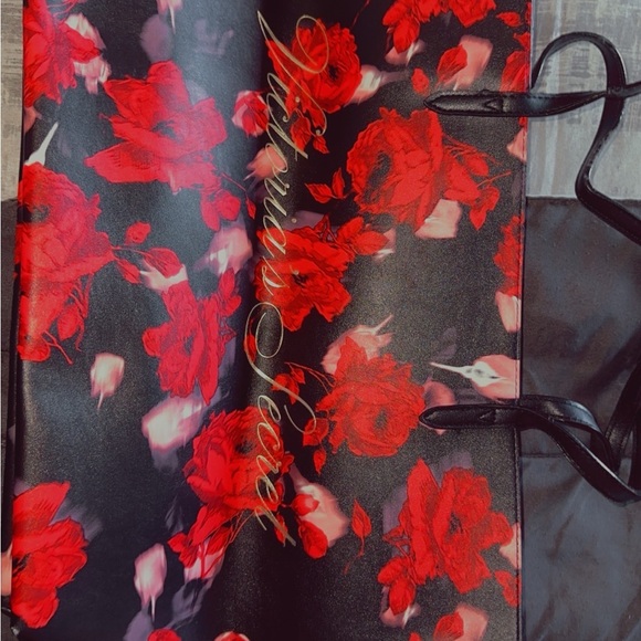 Victoria's Secret Handbags - Victoria's Secret Black and Red Floral Tote